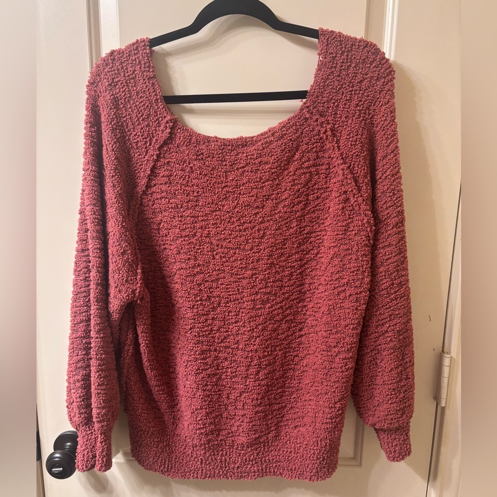 Rose pink popcorn sweater